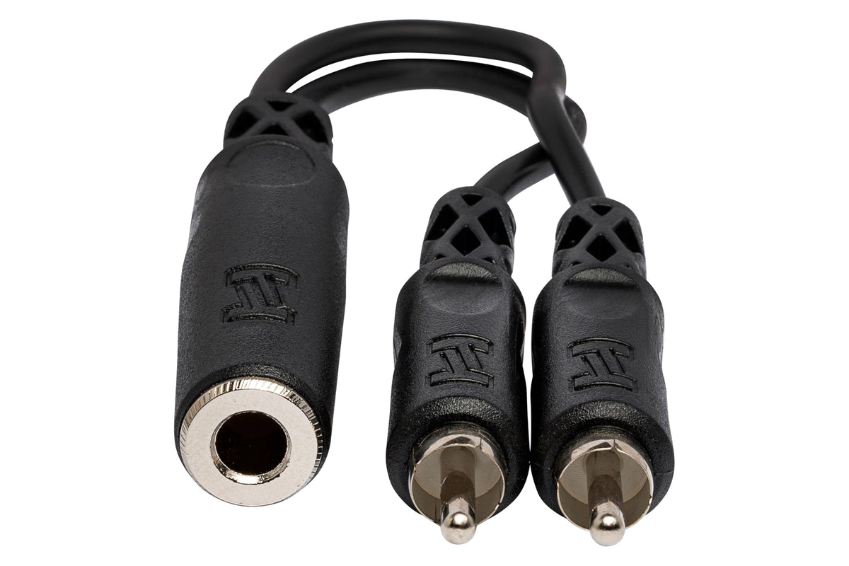 Hosa YPR-131 Y Cable, 1/4 Inch TSF to Dual RCA