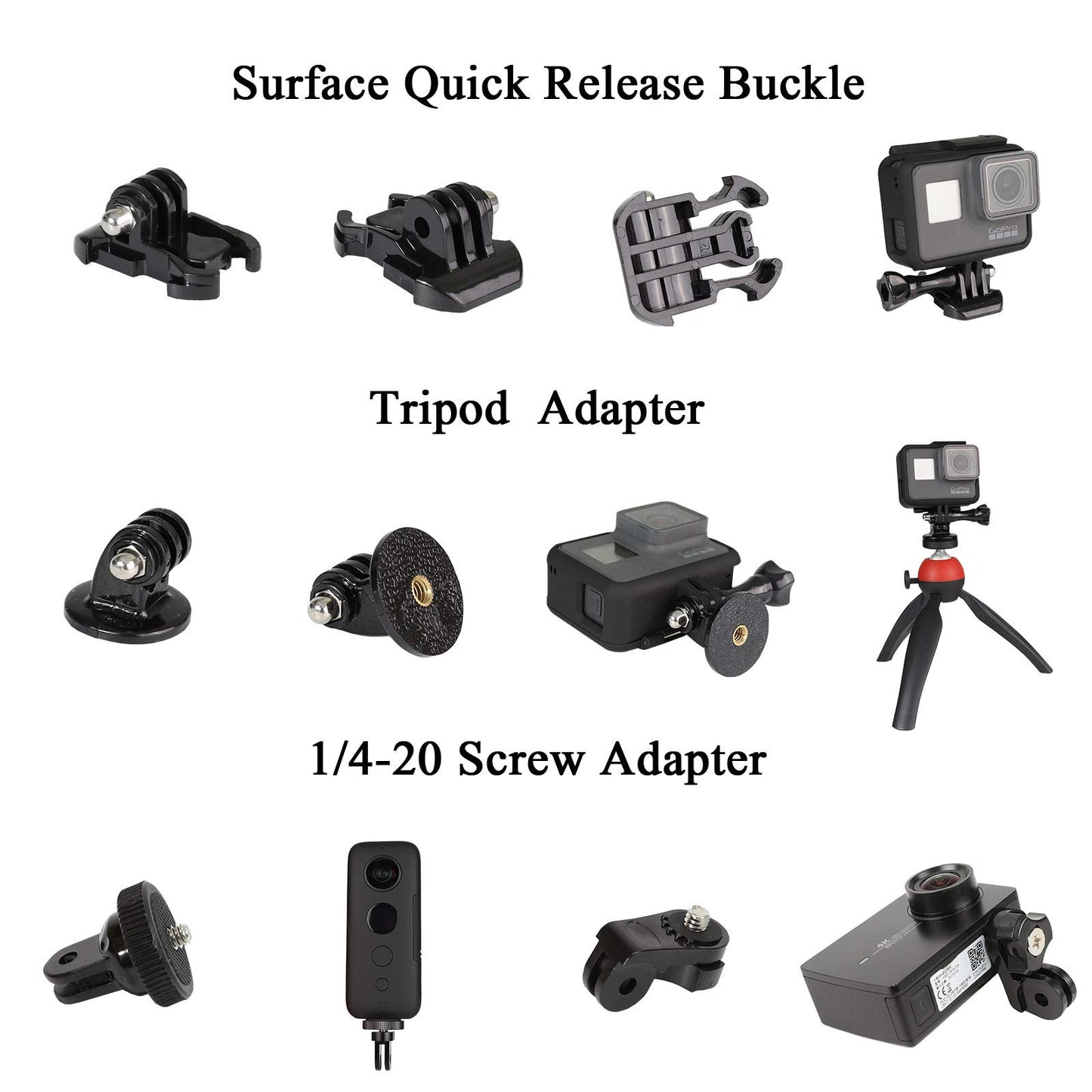 Universal Action Camera Accessory Kit for GoPro Hero 13 12 11 10 9 8 7 6 5 Go pro Max Insta360 X5/X4/X3 DJI OSMO Action 3 4 5 Pro AKASO APEMAN Sports