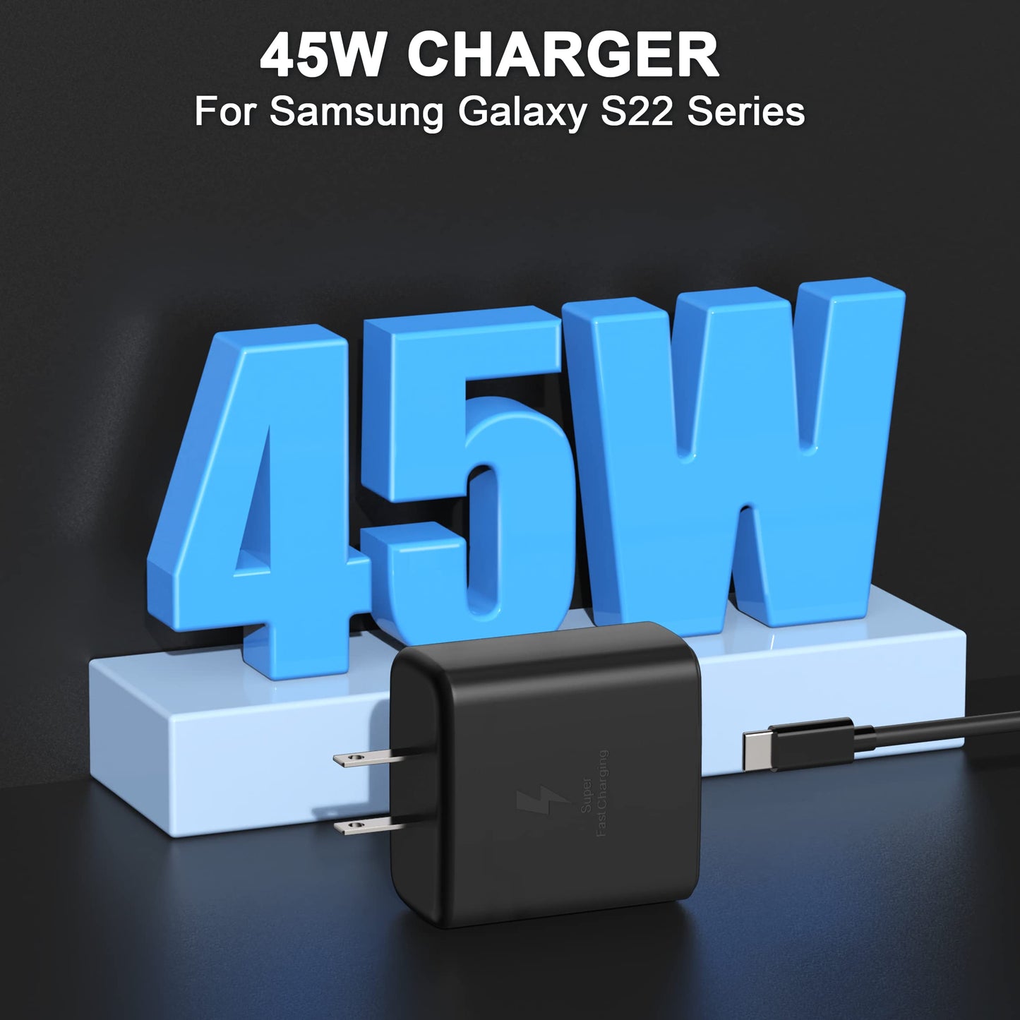45W Super Fast Charger USB C Android Phone Charger Replacement for Galaxy S22/S22 Ultra/ S22+/Note10/S8/S9/S10/S20/S21,Galaxy Tab S7/S7+/S8/S8+/S8