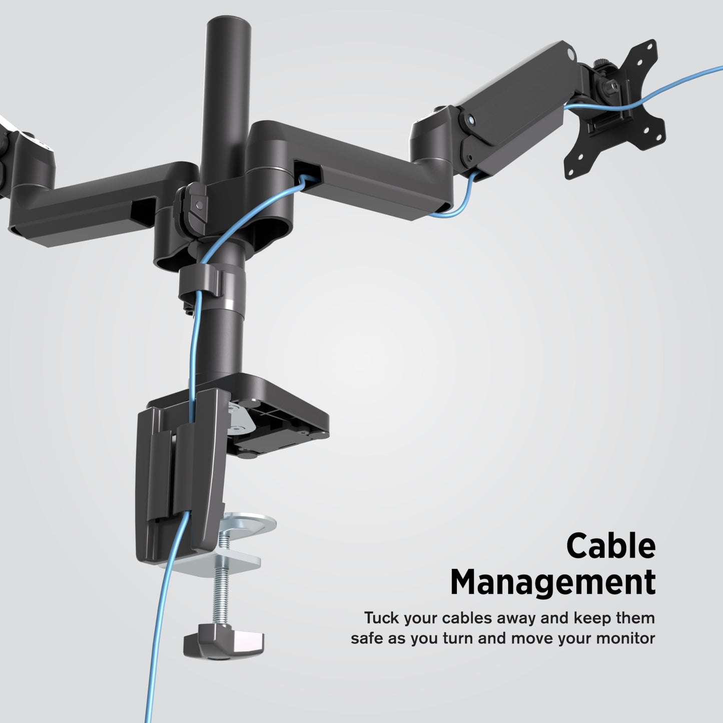 ProMounts Landscape to Portrait Dual Monitor Mount for 10-24" Screens, Gas Spring Fully Adjustable Dual Monitor Stand, Computer Monitor Stand Arm
