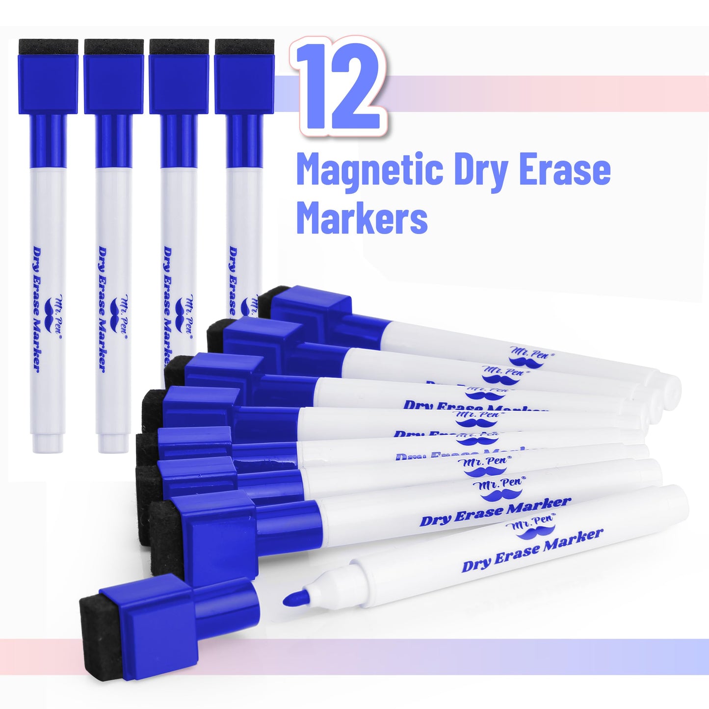 Mr. Pen- Magnetic Dry Erase Markers, 12 Pack, Blue