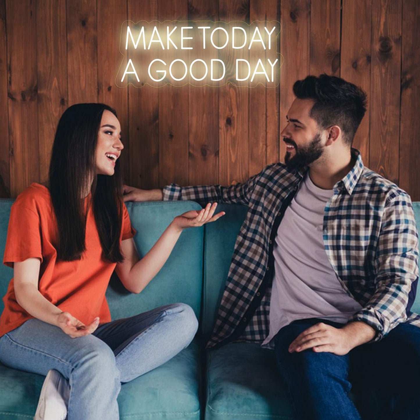 Make Today A Good Day Neon Sign Positive Led Neon Light for Wall Decor Inspirational Light Sign Wall Art LED Neon Light Up Sign for Party Wedding