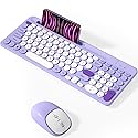 Bluetooth Keyboard and Mouse Wireless, Multi-Device Rechargeable Keyboard and Mouse Combo with Phone Holder (Bluetooth 5.0+3.0+2.4GHz) Quiet Ergonomic