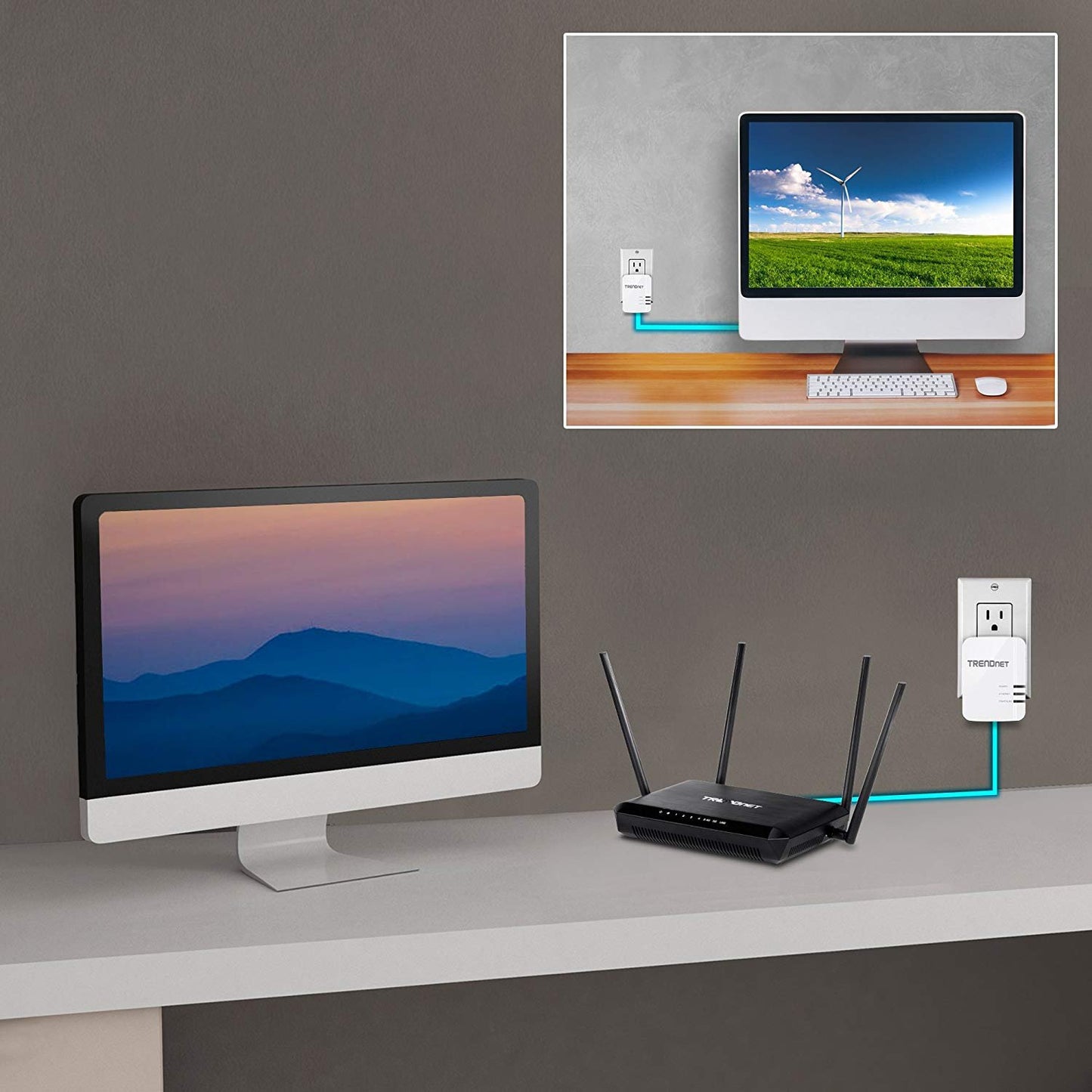 TRENDnet Powerline 1300 AV2 Adapter Kit, Includes 2 x TPL-422E Powerline Ethernet Adapters, IEEE 1905.1 & IEEE 1901, Gigabit Port, Range Up to 300m