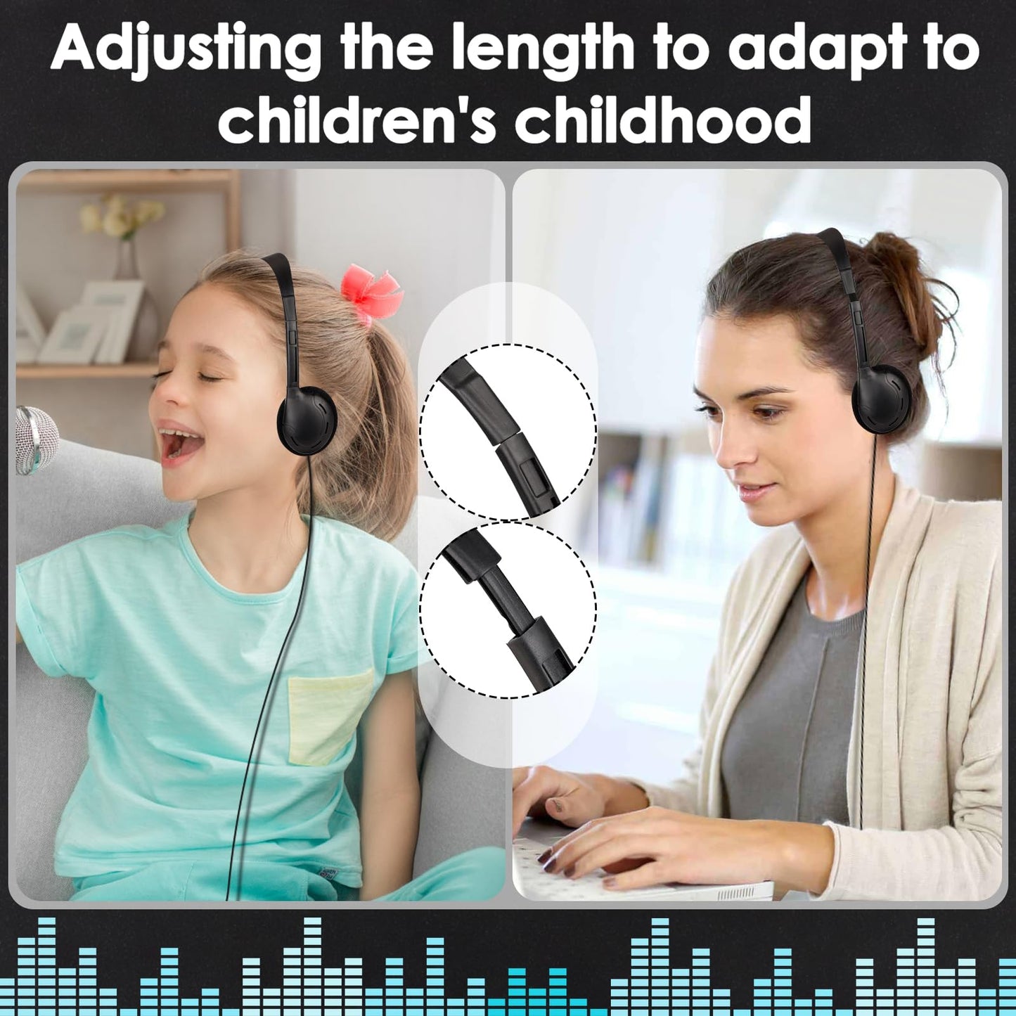 TJZXGUI Headphones Bulk for Classroom School Students 20 Pack Class Set Headphones for School Students Teenagers Boys Girls 3.5mm Jack (Black)