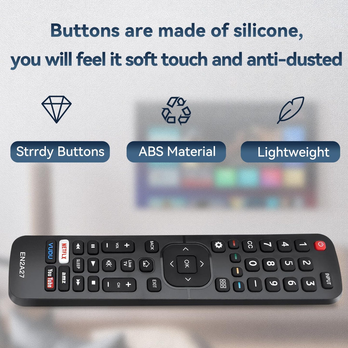 New Replacement Universal Sharp aquos TV Remote Control EN2A27 Compatible with Sharp Hisense Remote Control LCD LED HDTV Smart TV Remote Control
