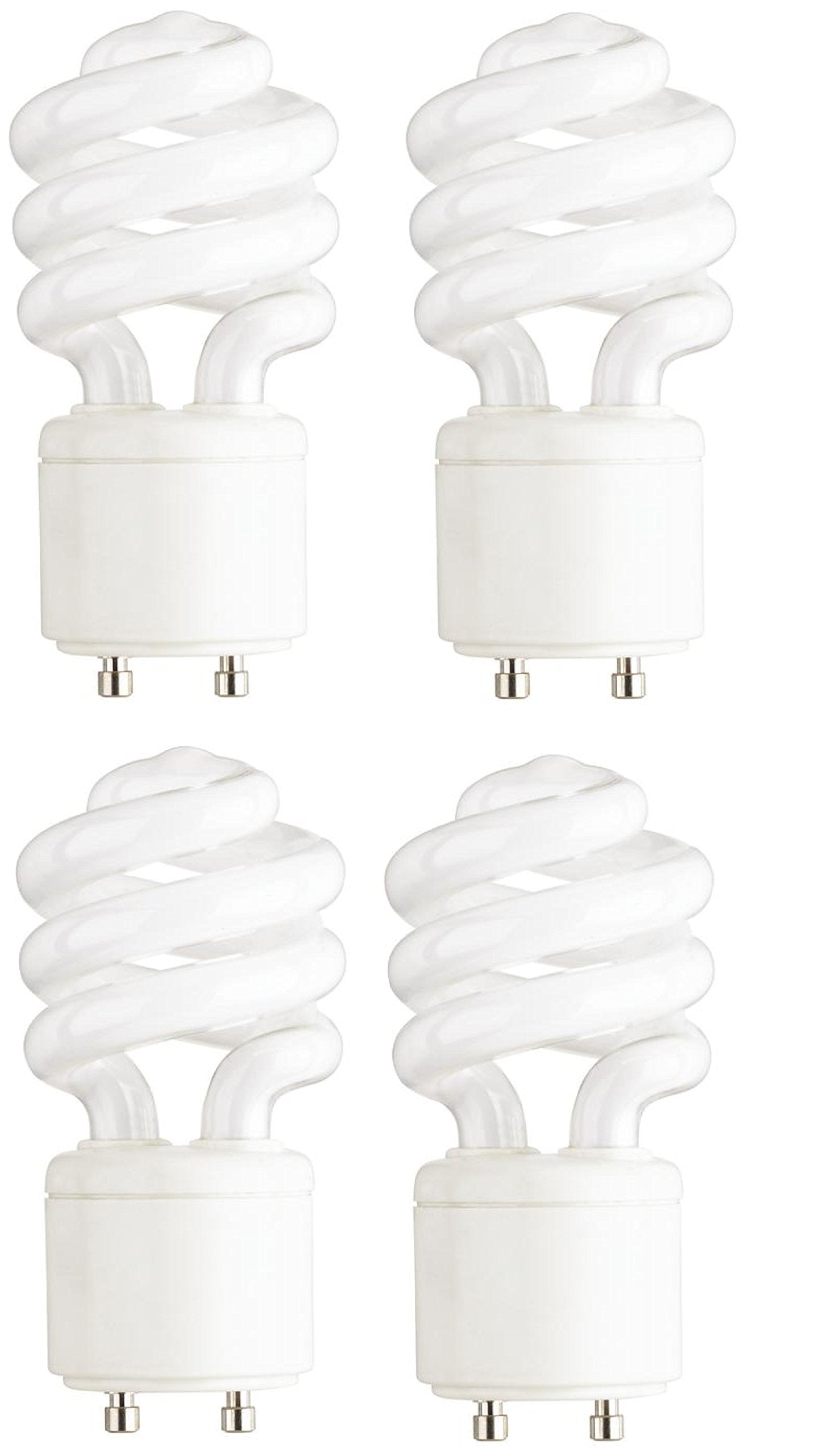 4-Pack - 13 Watt (60 Watt Replacement) Mini-Twist CFL Light Bulb 2700K Warm White GU24 Base