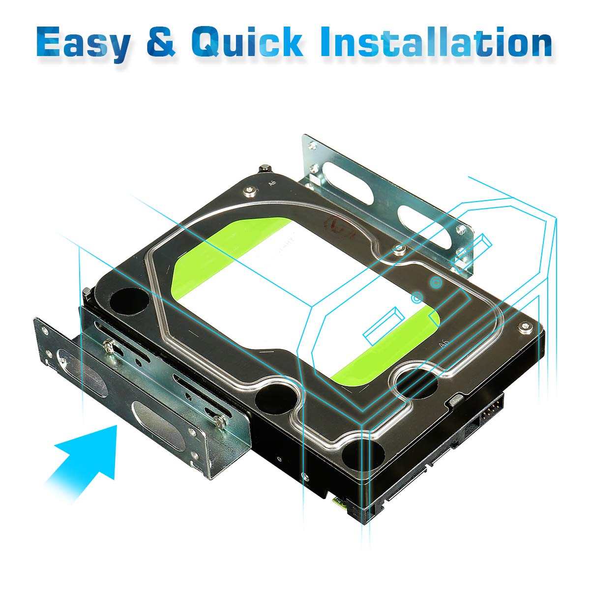 HDD Hard Drive Metal Mounting Bracket Adapter, Convert Any 3.5 in HDD Into One 5.25 in Drive Bay?1x3.5 to 5.25 in?