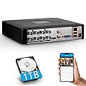 Fuers H.265+ 8CH Security DVR Recorder for Home Security Camera System,dvr 8 Channel for HD-CVBS/TVI/CVI/XVI/AHD/IP Analog Security Camera,24/7