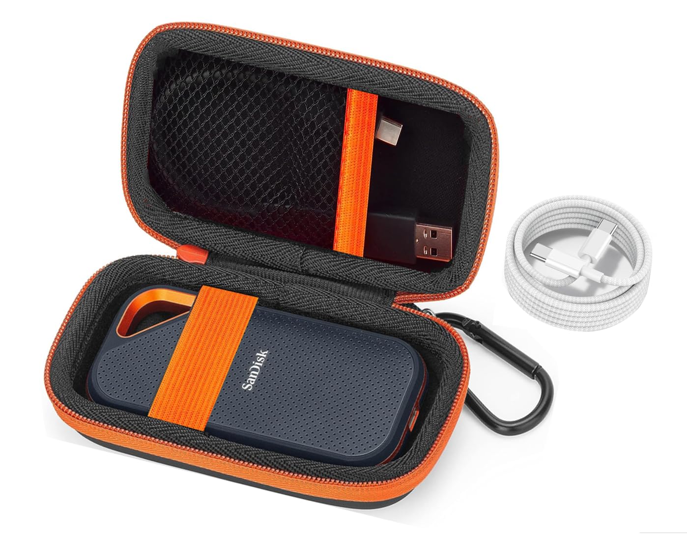 Hard Case for SanDisk Extreme Pro/SanDisk Extreme Portable External SSD 500GB 1TB 2TB, Travel Case Protective Cover Storage Bag, for Samsung T7 Shield