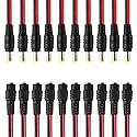 GESS Technologies 40 Pairs DC Power Pigtail Cable Wire Plug 18AWG Pure Copper 2.1mm x 5.5mm 12V 5A Male & Female Connectors for Security CCTV