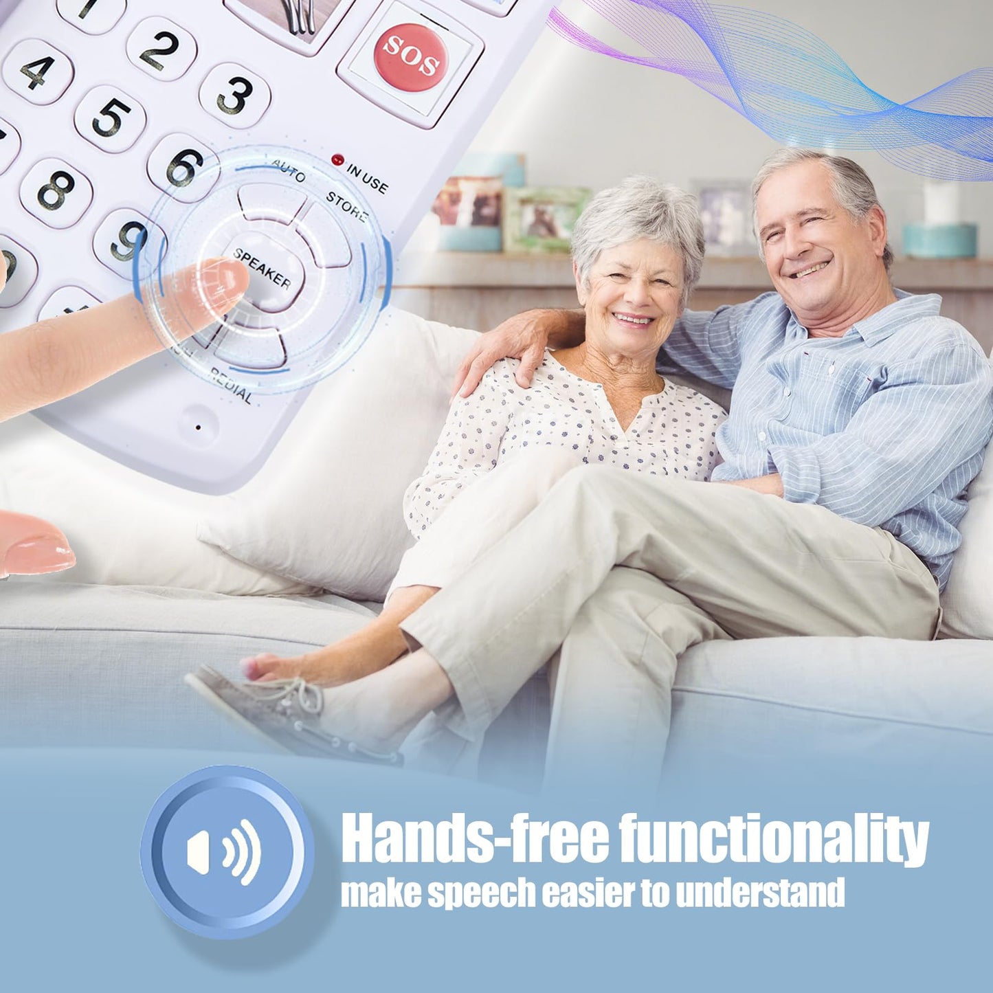 Excelltel Big Button Phone for Seniors, Corded Landline Telephone with Handsfree Function and 9 Groups of Memory, One-Touch Dialling,Suitable People