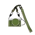 BMAOLLONGB X-E5 Case, Handmade PU Leather Half Camera Case Bag Cover Bottom Opening Version for Fujifilm X-E5 XE5 With Neck Strap Lens Cover (Green)