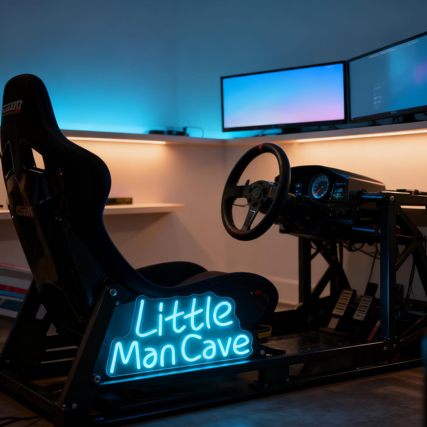 Little Man Cave Neon Sign - USB Powered Dimmable Neon Light, Boys Bedroom Playroom Game Room Birthday Party Wall Decor, Gift for New Parents and Teen
