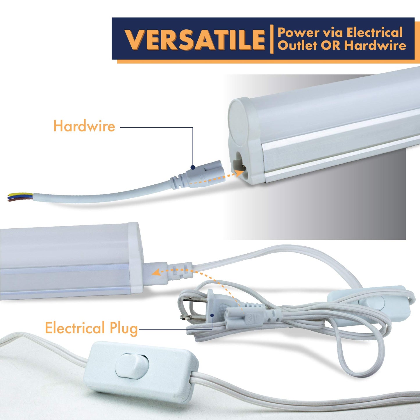 Newhouse Lighting 4FT T5 Light Fixture LED Shop Light 20W w/Selectable CCT, 2000 Lumens, 2700/4100K/5000K, Utility Ceiling Lights Linkable for Garage