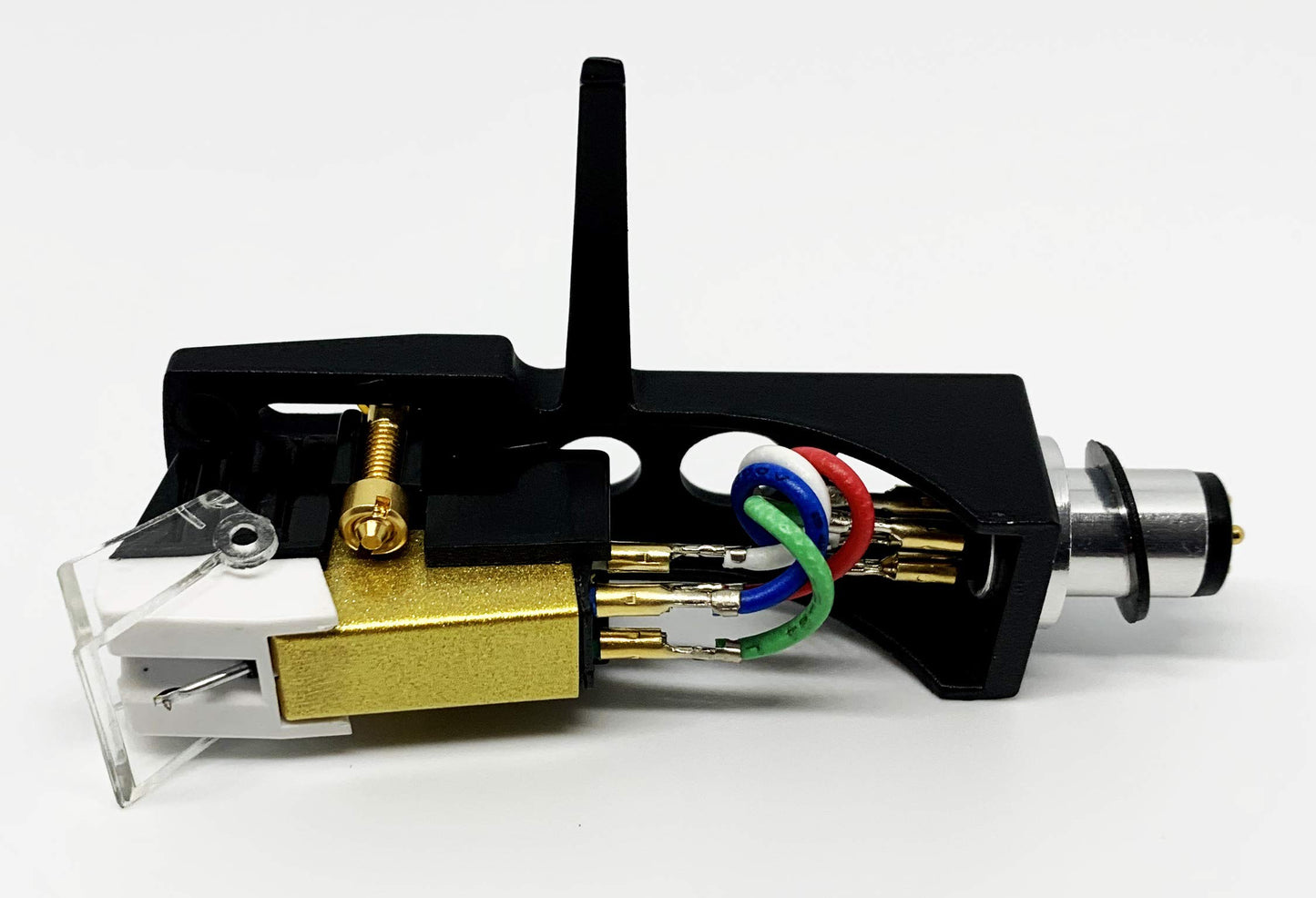 Cartridge and Stylus, Conical needle and Black Headshell with mounting bolts for Technics SL-1200, SL-1210, SL-1600, SL-1610, SL-1700, SL-235, SL-23A