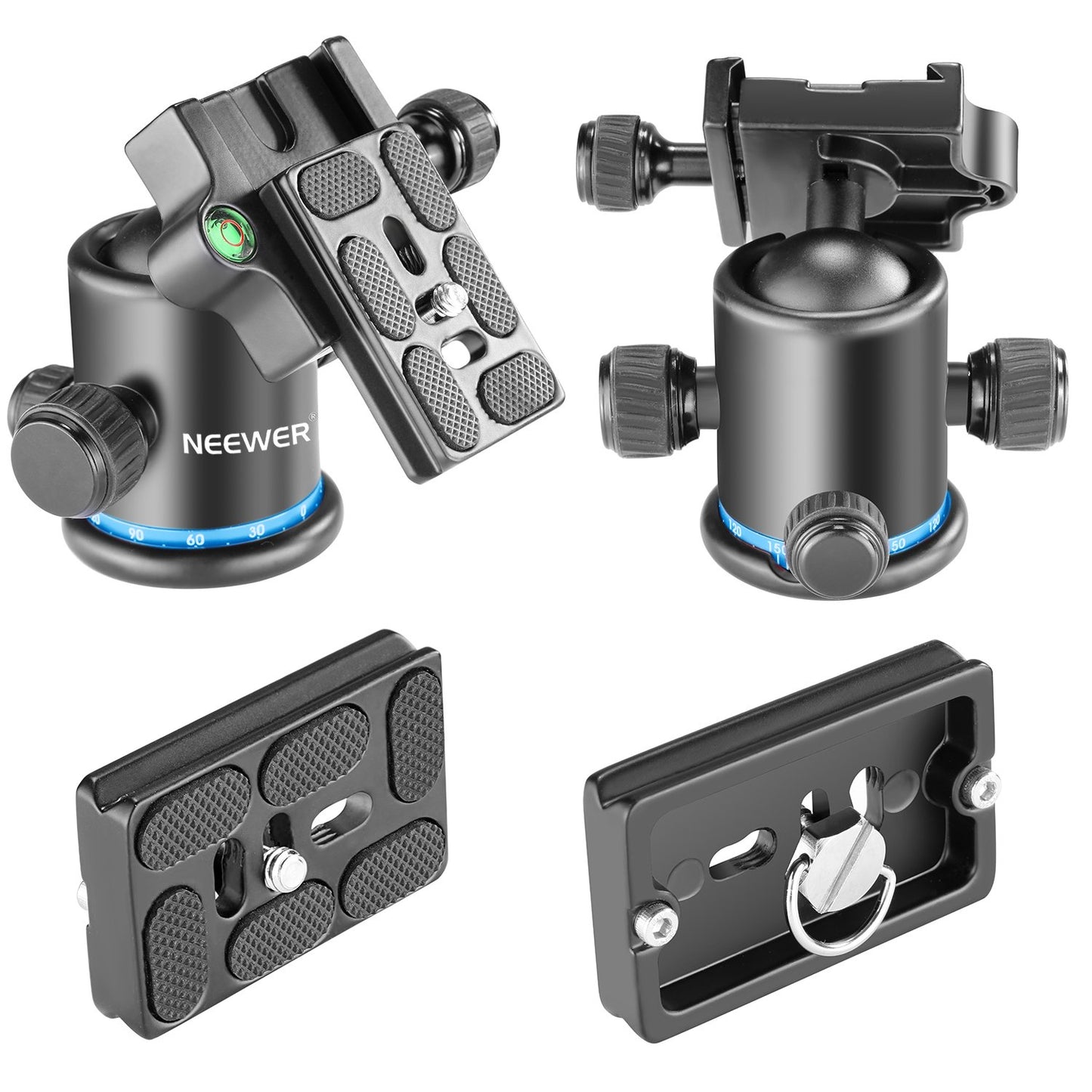 NEEWER 36MM Tripod Ball Head 360° Panoramic Metal with Arca Type Quick Release Plate, 1/4" Screw 3/8" Thread Mount, Max Load 17.6lb/8kg, Tripod Head