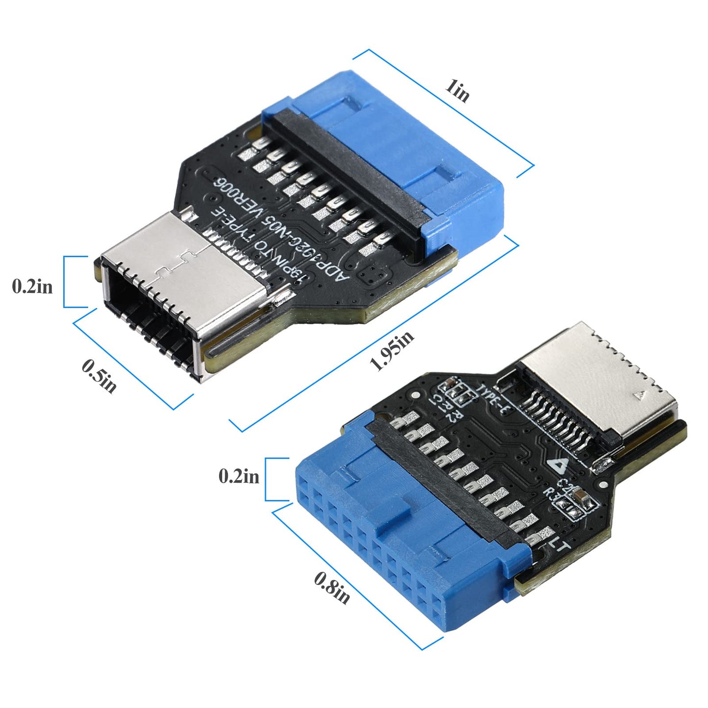 MZHOU USB 3.0 19PIN Header to Type-E Front A-Key Interface-Extend USB Ports to PCs Front Panel USB Ports(9PIN to Type-E)