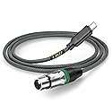 J&D USB C to XLR Microphone Audio Cable for Audio Recording, Dynamic Microphone, Braided USB C to XLR Female Cable Compatible with iPhone 16/17