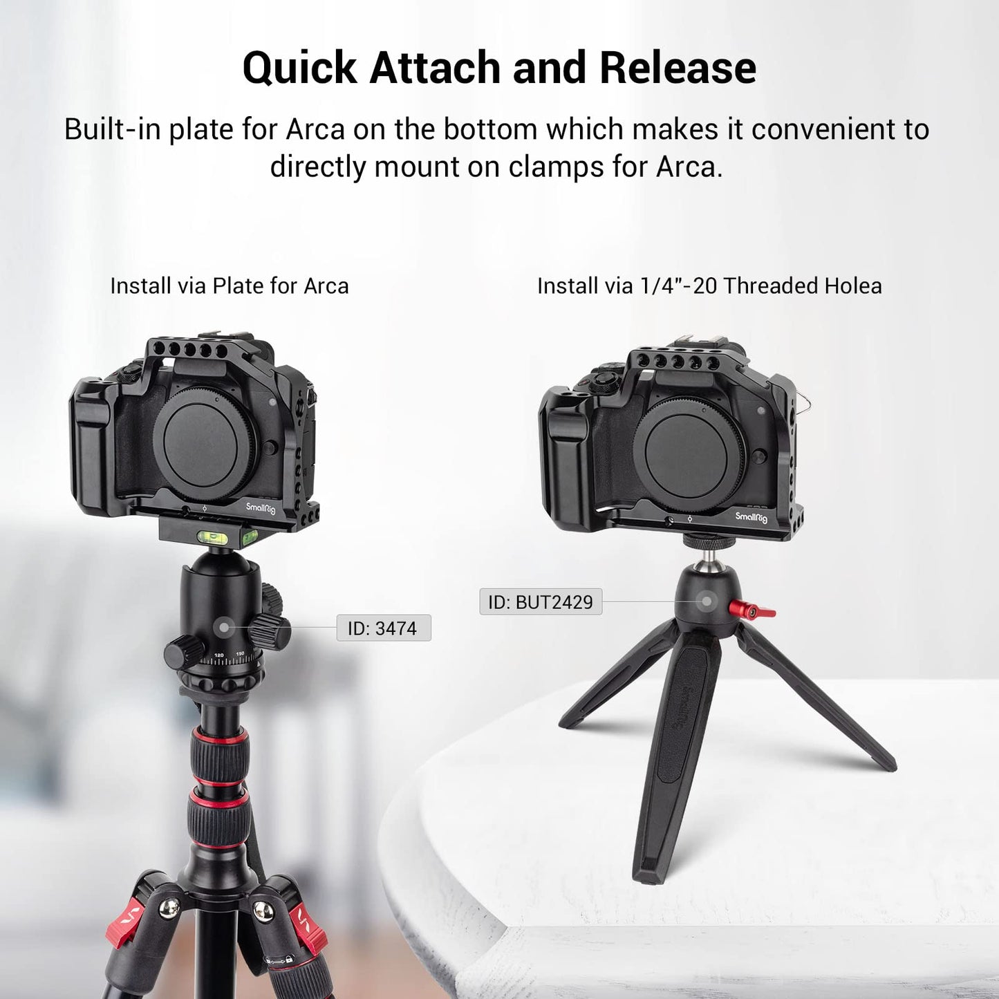 SmallRig M50 /M50 II /M5 Cage (Upgraded), Aluminum Alloy Video Film Movie Making Rig with Integrated Grip and NATO Rail for Canon M50 /M50 II /M5
