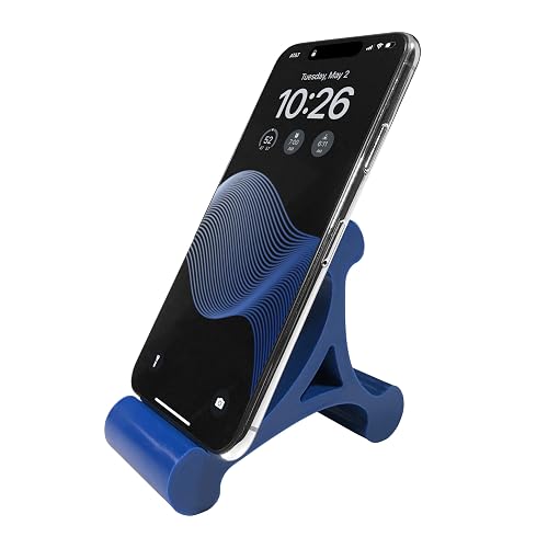 Mica Design Company Skalene Phone Stand - 100% Silicone Rubber, Adjustable Phone Holder, Prop, Rest - Desk, Office, Home, Kitchen Accessory (Royal