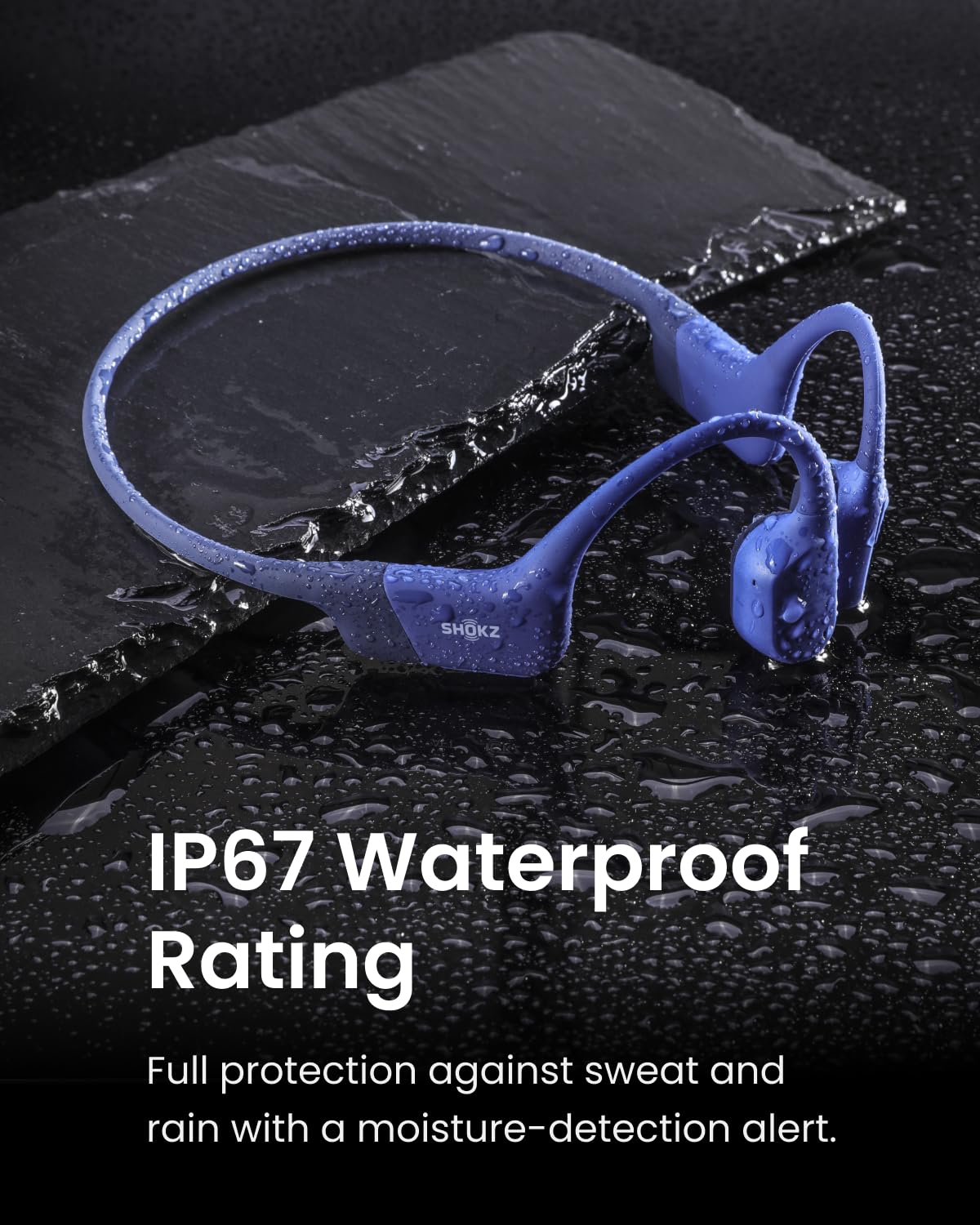 SHOKZ OpenRun (AfterShokz Aeropex) - Open-Ear Bluetooth Bone Conduction Sport Headphones - Sweat Resistant Wireless Earphones for Workouts and Running