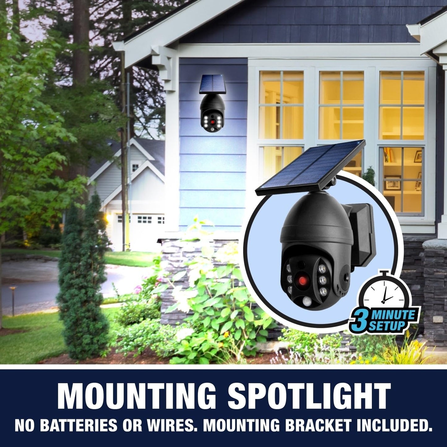 Bell+Howell Bionic Spotlight Extreme 360 - Solar Powered Outdoor Lights, Rain and Snow Resistant, Wireless w/Motion Sensor Outdoor for Yard, Garage
