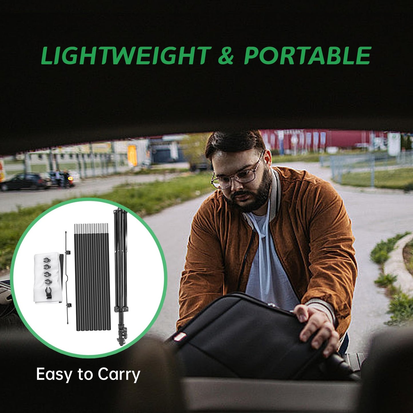 Tripod Projector Screen with Stand 90 inch 16:9 4K HD Projection Screen Stand Wrinkle-Free Height Adjustable Portable Screen for Projector Indoor