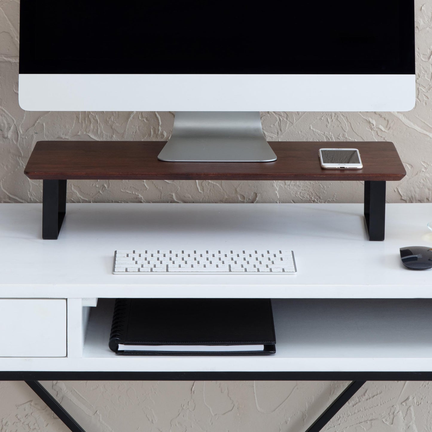 Anji Mountain Monitor Stand - Desktop Organizer & Laptop Riser, Ergonomic Monitor Riser, Space-Saving Monitor Stand for Desk, Durable Construction
