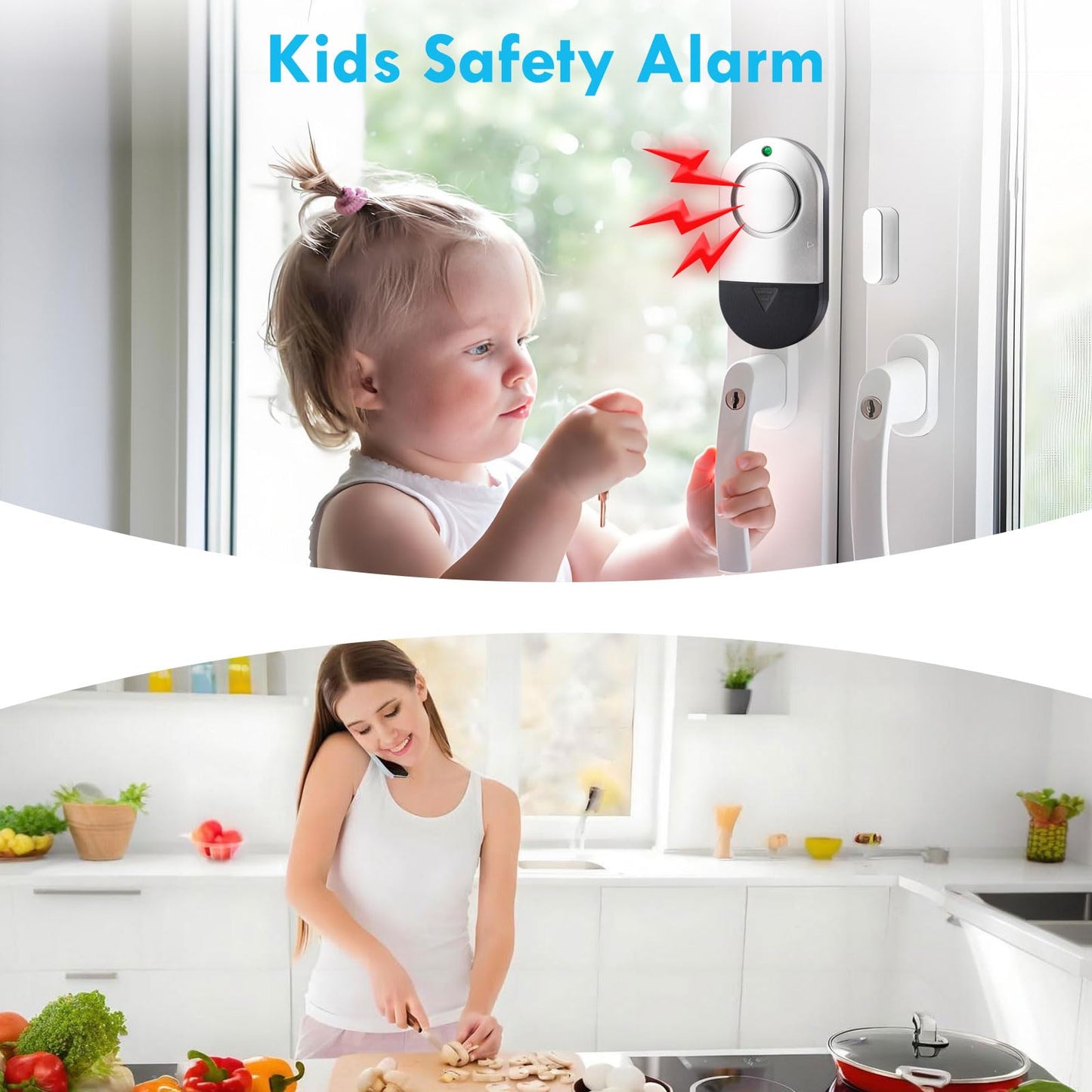 Window Door Alarm, Toeeson 120DB Pool Alarm for Kids Safety, Door Chime for Store Home