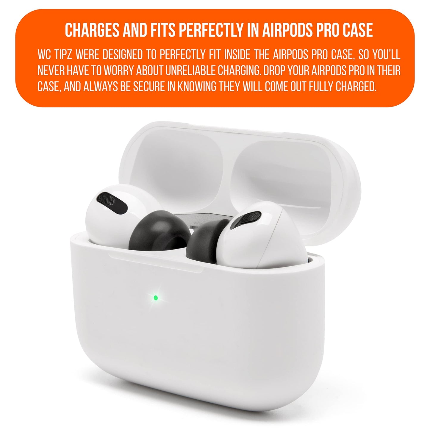 WC TipZ - Upgraded Memory Foam Ear Tips for Airpods Pro Made by Wicked Cushions | Improved Comfort, Tighter Seal, Better Foam Rebound Time | Fits