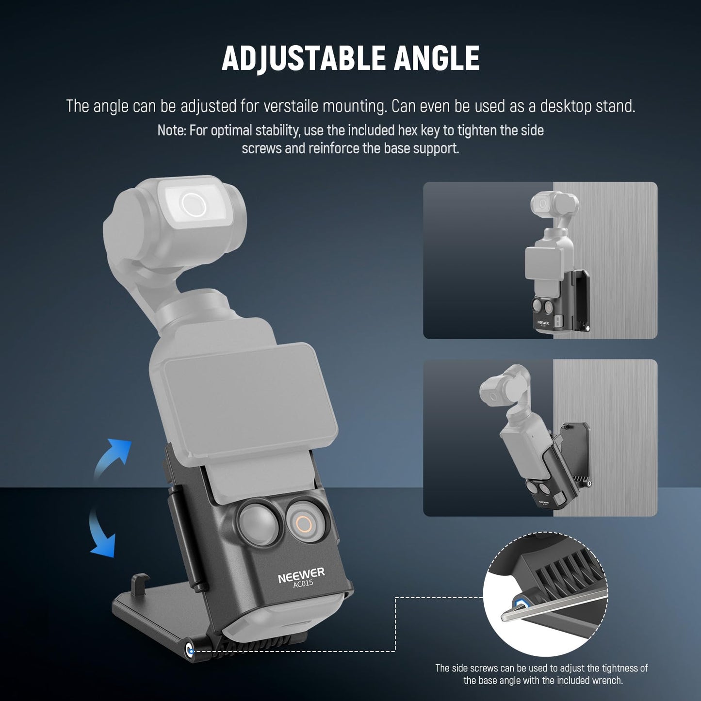 NEEWER Basics Magnetic Mount Stand Compatible with DJI Osmo Pocket 3 & Creator Combo, Multifunctional Accessories Expansion Adapter Bracket, 180° Tilt
