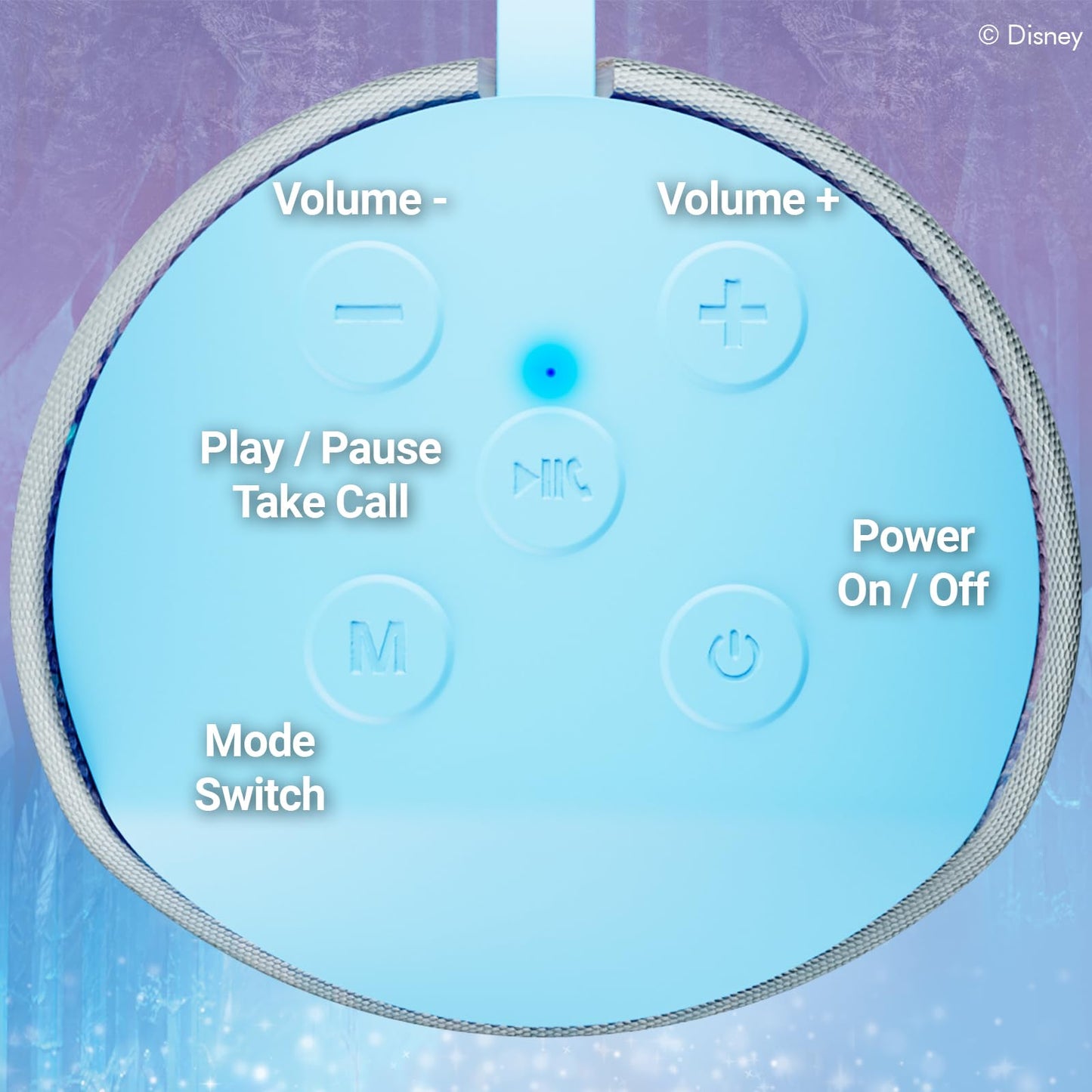 iJoy Disney Frozen Anna and Elsa Fan Splashproof Wireless Speaker - Bluetooth Speaker W/ 3 Hrs Playtime/SD Slot/FM Radio - Disney Frozen Gifts