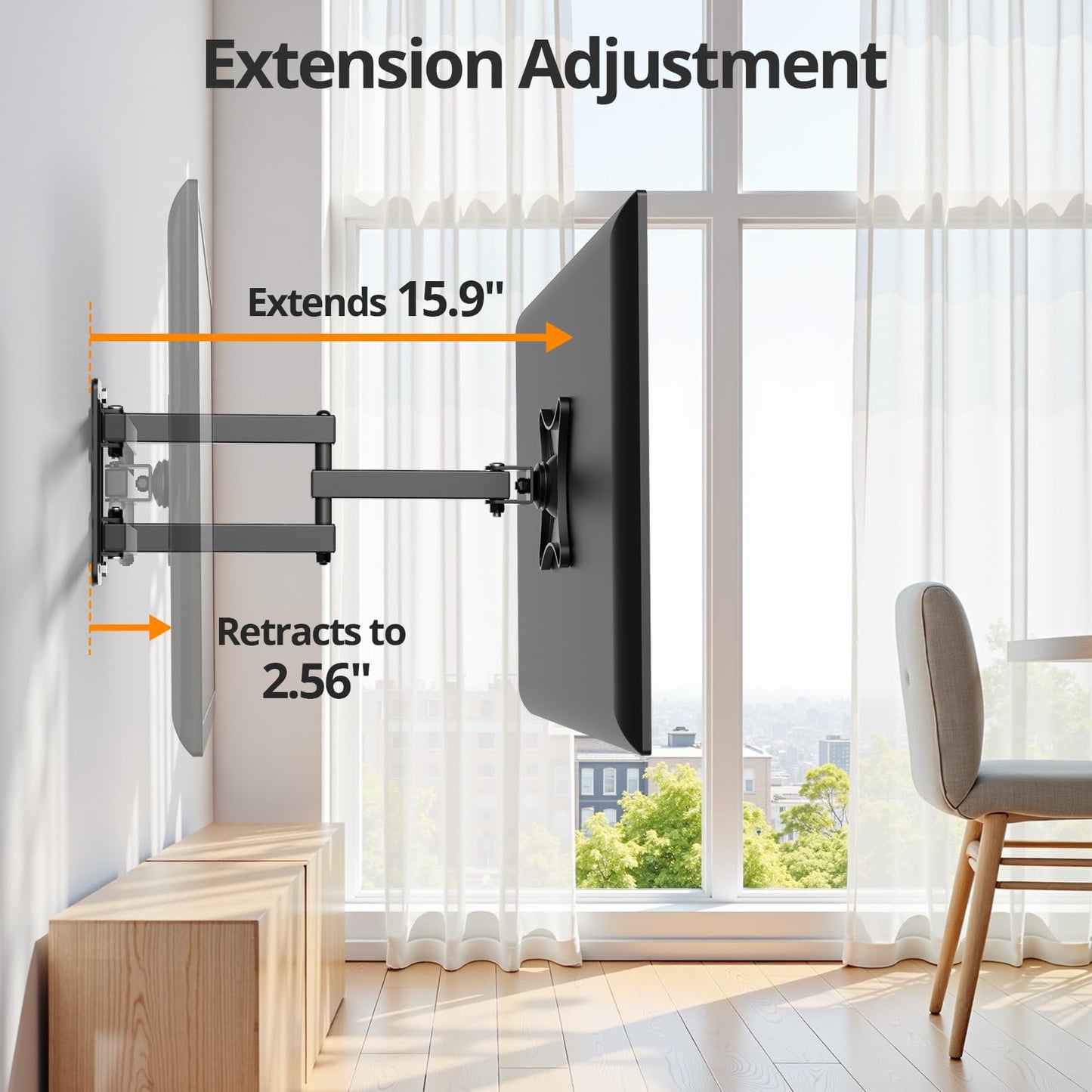 IWORKBOARD Full Motion TV Monitor Wall Mount Bracket for Most 13-32 Inch LED LCD Flat Curved Screen, Max VESA 100x100mm up to 33lbs, 360° Rotation