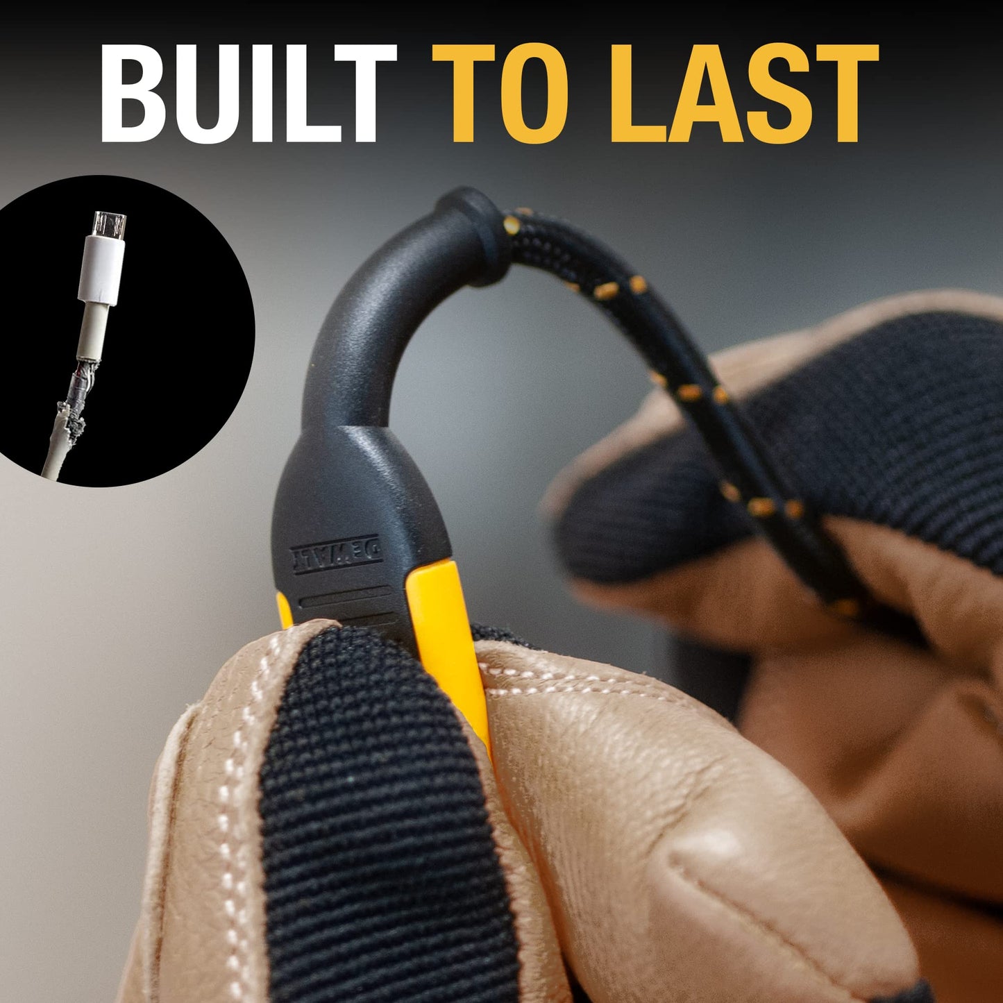 DEWALT Heavy Duty USB to Micro-USB Cable, Jobsite Micro USB Connector Cable, High Speed Charging Cord for Compatible Android Phones, Cameras, Legacy