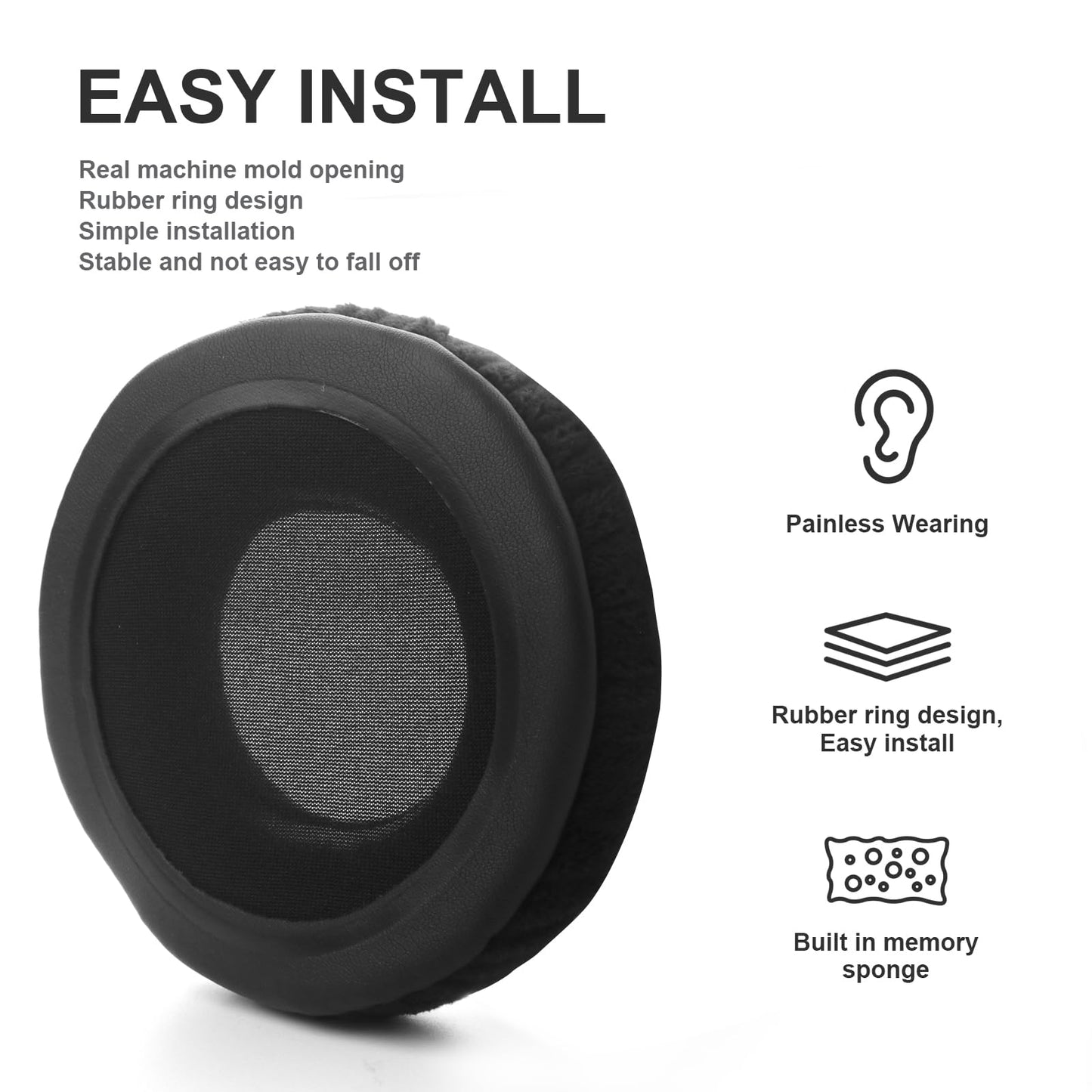 Velour Ear Pads 100 mm Universal Replacement Ear Pads Cushions Suitable Many Large Headphones Round Memory Foam Earpads Compatible with Beyerdynamic