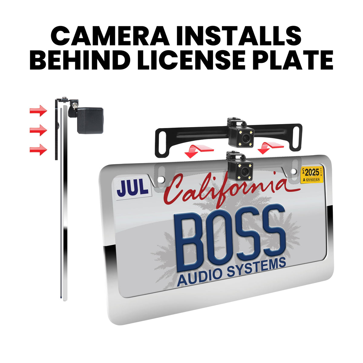 BOSS Audio Systems LPCB40 Rearview License Plate Backup Car Camera
