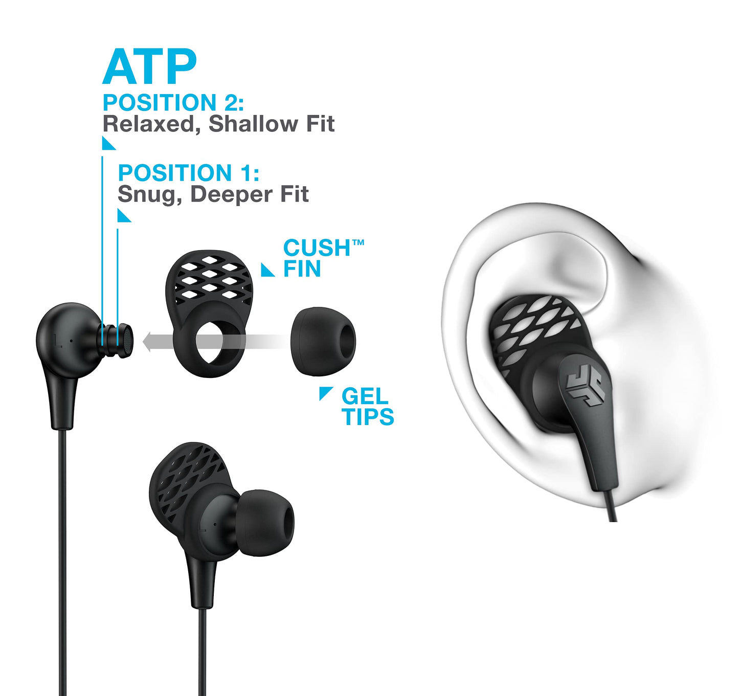 JLab JBuds Pro Signature Earbuds, Pink, Titanium 10mm Drivers, Music Controls, Universal Mic, Custom Fit with Cush Fins