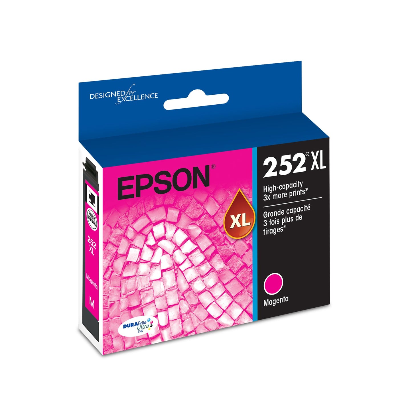 EPSON 252 DURABrite Ultra Ink High Capacity Magenta Cartridge (T252XL320-S) Works with WorkForce WF-3620, 3640, 7110, 7610, 7620, 7710, 7720, 7210