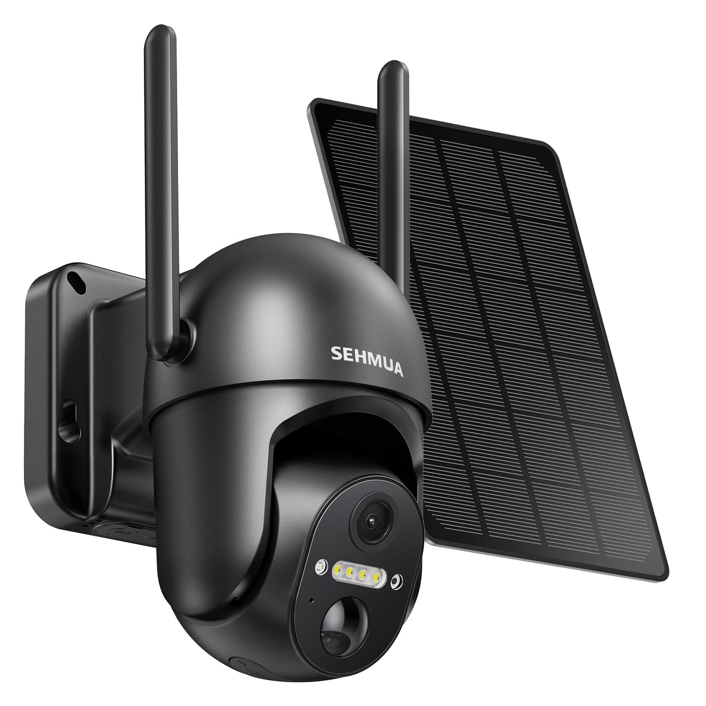 SEHMUA Solar Security Cameras Wireless Outdoor, 2K 360° View Battery Powered Outdoor Camera, WiFi Home Security with Spotlight Color Night Vision, PIR