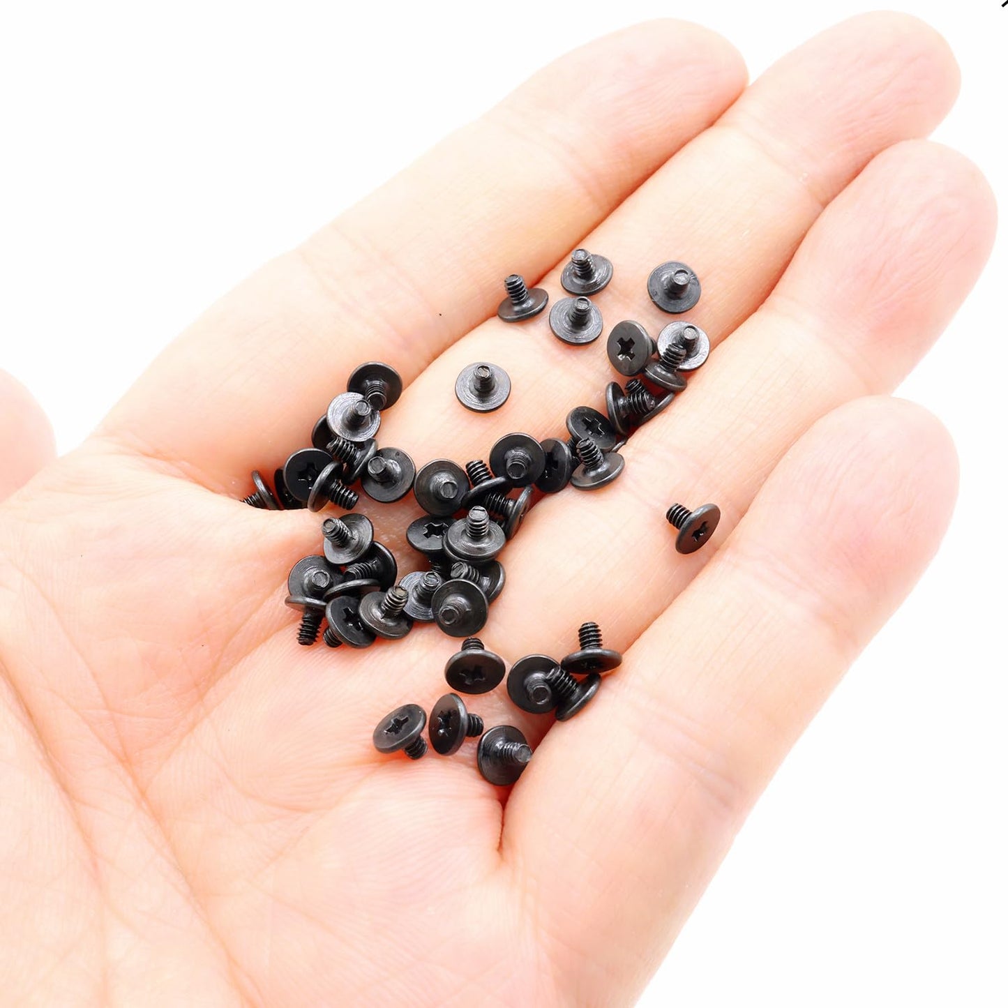 50pcs NVMe M.2 SSD Mounting Screws,Stainless Flat Phillips Head HDD M2 x 3mm Screw for Computer PC Laptop Case WLAN Card Cooling Fan I/O Board,M2*3mm