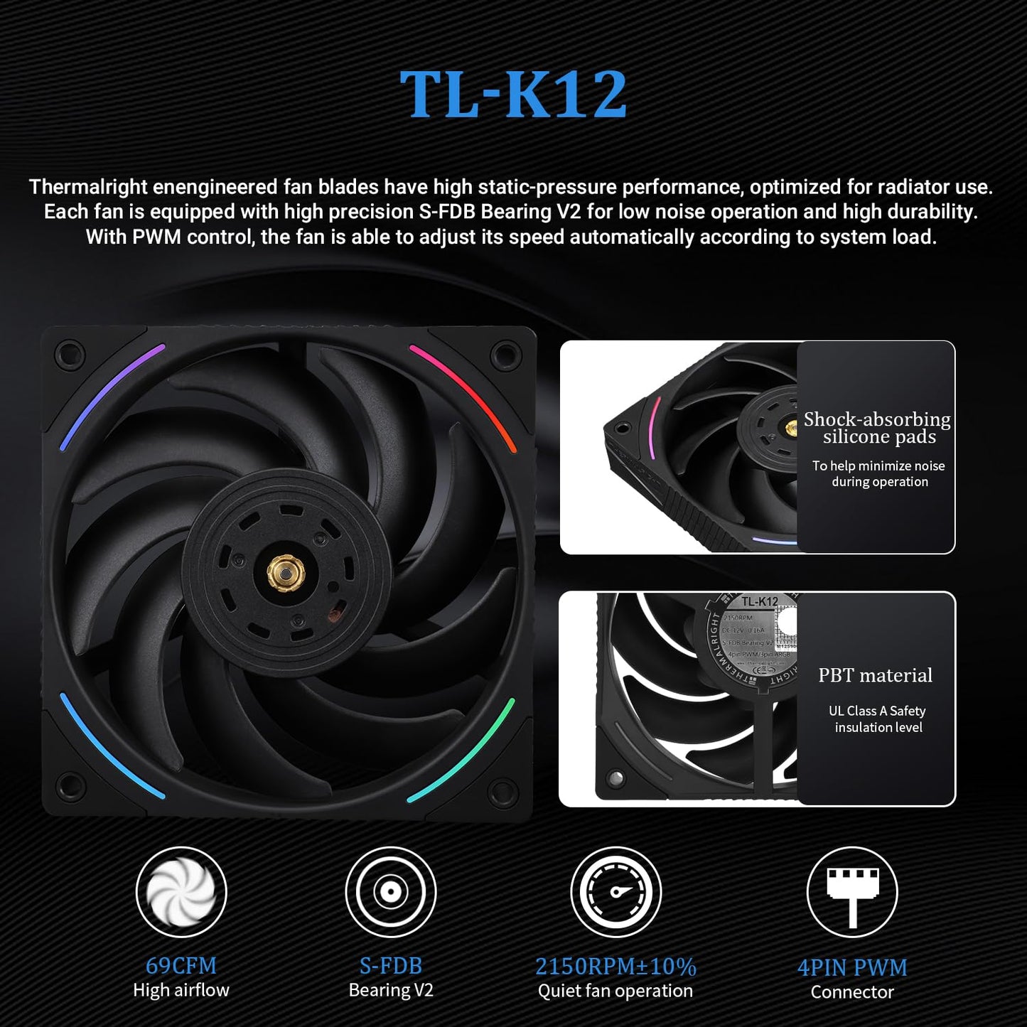 Thermalright Mjolnir Vision 360 ARGB Black CPU Water Cooler,3 PWM Fans Water Cooling System with 2000PRM,for AM4/AM5&Intel LGA1851/1700, Magnetic