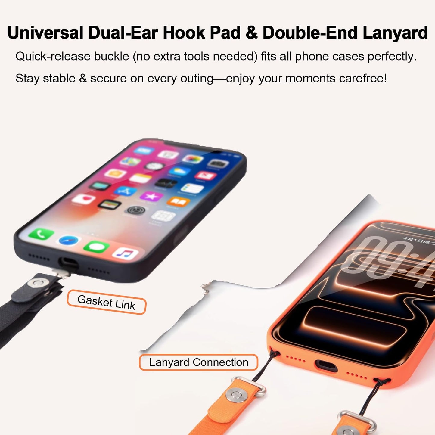 AntoFlash Magnetic Phone Lanyard Crossbody Strap with Phone Tab, Adjustable Neck Holder with Quick Release, Anti-Theft Detachable Phone Strap