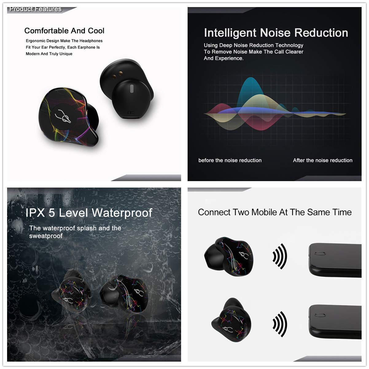 Sabbat X12 PRO 3D Clear Sound True Wireless Earbuds Blutooth 5.0 TWS Stereo Earphones A week's Endurance with Built-in Mic and Charging Case…