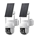 ieGeek Solar Security Cameras Wireless Outdoor, 2K WiFi Camera for Home Security System, Battery Powered Surveillance Cam with 360°PTZ Color Night