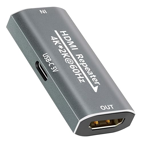 HDMI Booster Repeater 4K@60Hz for 80FT, HDMI Extender Female to Female Amplifier Signal Booster Plug & Play, for Gaming/Home Theater/Video Meeting/TV