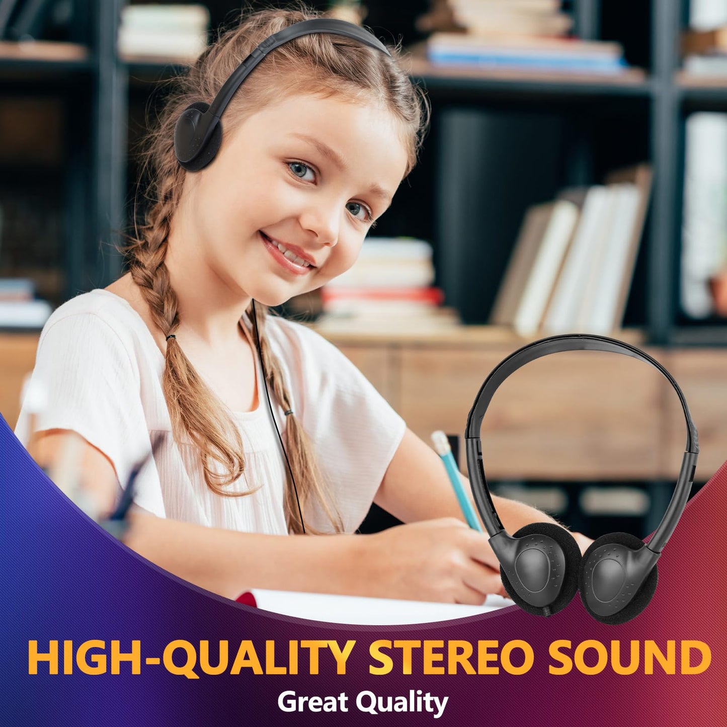 YFSFQS USB C Headphones Bulk 12 Pack for Classroom School Kids,USB Type C Headphones Class Set Compatible with Pad Smartphones (Black)
