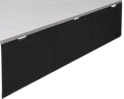 VIVO Black 71 inch Under Desk Privacy and Cable Management Organizer Sleeve, Wire Hider Kit Panel System, DESK-SKIRT-71