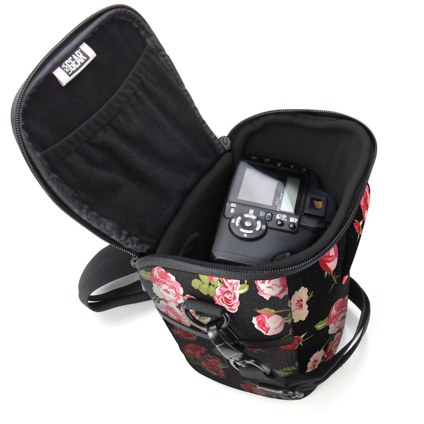 USA Gear DSLR Camera Case for Men and Women with Top Loading Accessibility, Adjustable Shoulder, Small Camera Sling Bag, Travel Padded Handle - Camera