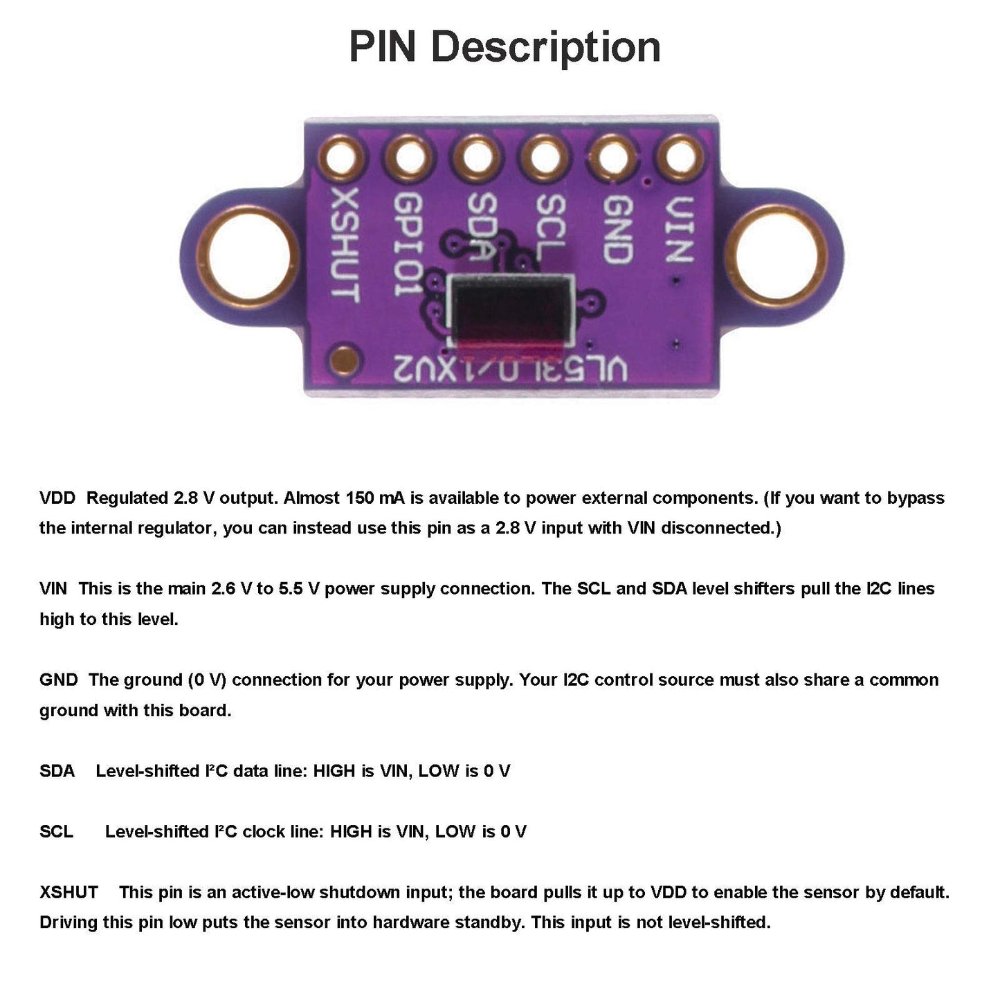 ALAMSCN VL53L0X Time-of-Flight (ToF) Laser Ranging Sensor Breakout VL53L0XV2 Laser Flight Distance Measurement Module I2C IIC for Arduino(Pack of 4)